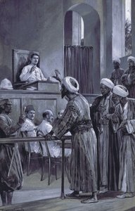 Sir William Lloyd Matthews utdelade rättvisa på Zanzibar 1882 av after Richard Caton II Woodville